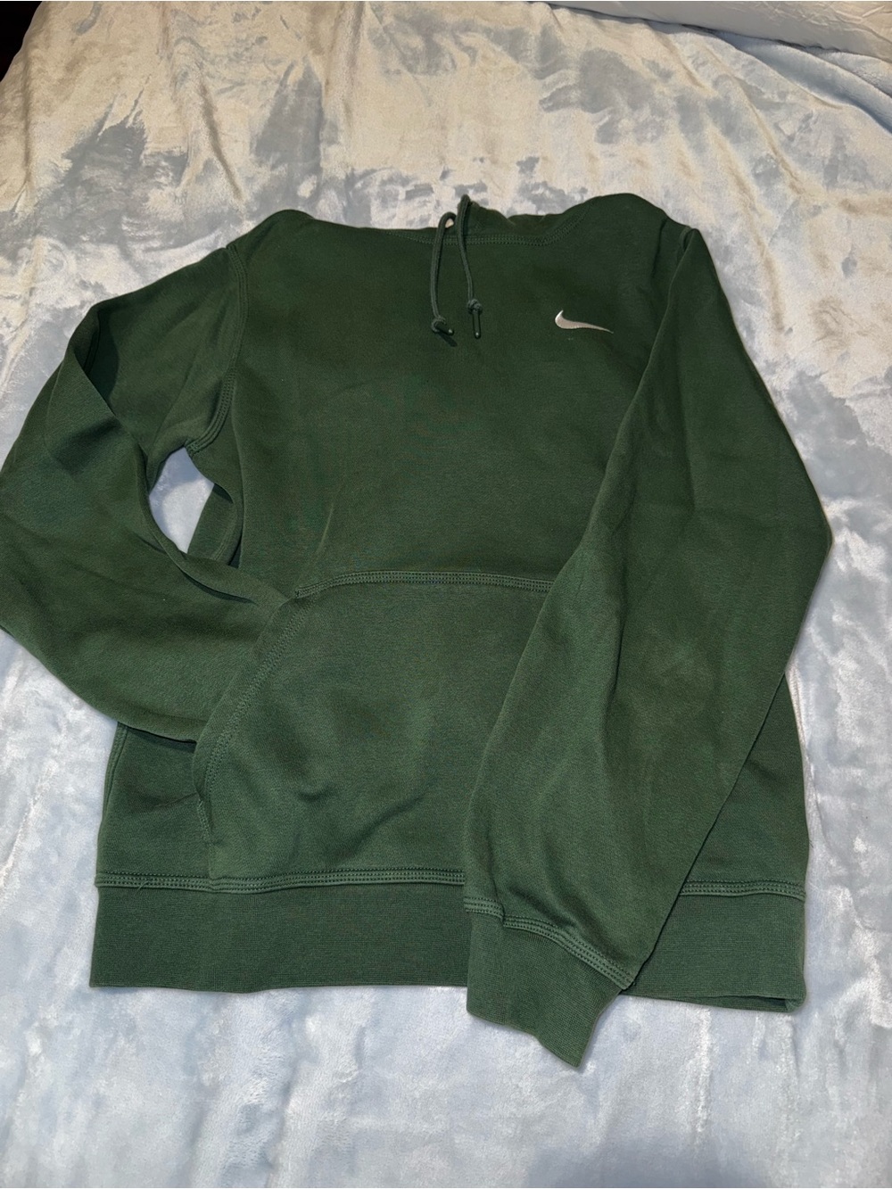 Nike Forest Green Pullover Hoodie with White Swoosh